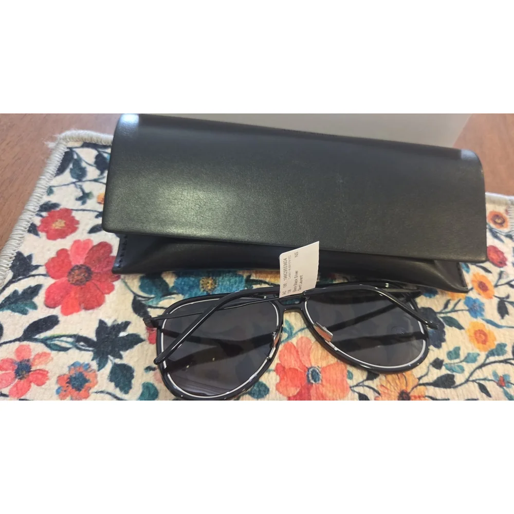 NEW SAINT LAURENT CLASSIC 11 RIM 002 BLACK, SILVER SUNGLASSES